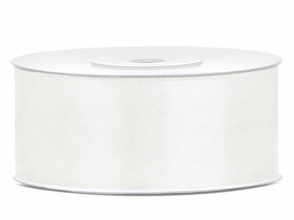 Saténová světle krémová stuha 25mm/25m