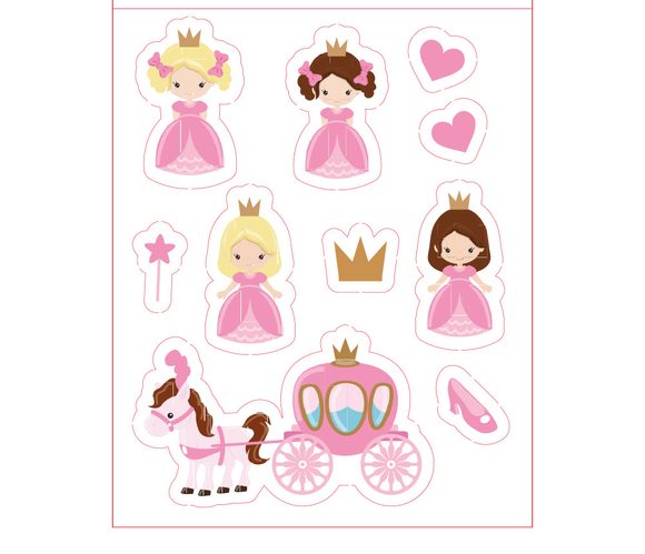 Princezny - dekorace z jedlého papíru