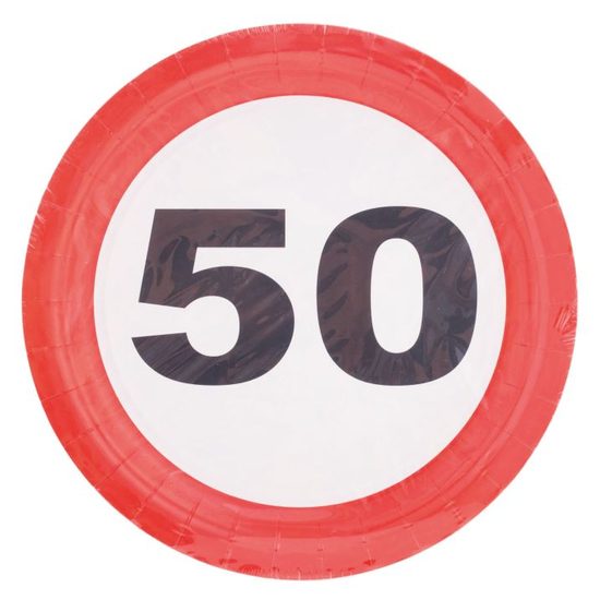 Talíře dopravní značka 50 - 23 cm - 8ks/bal.