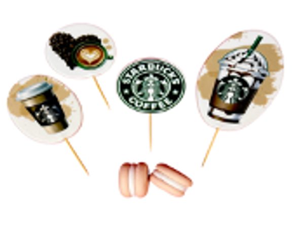 Sada Starbucks – cukrové a oplatkové dekorace
