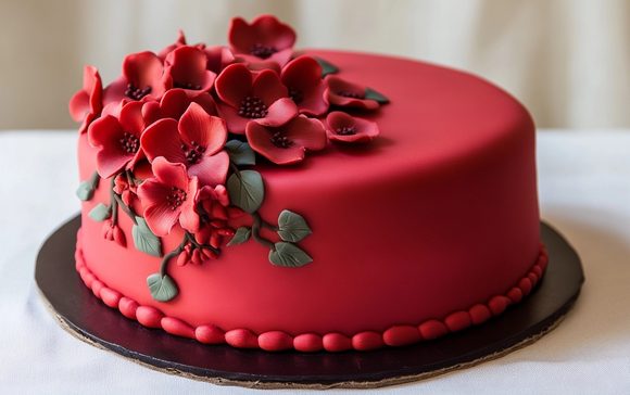 Potahovací hmota K2 na dorty 1kg červená - K2