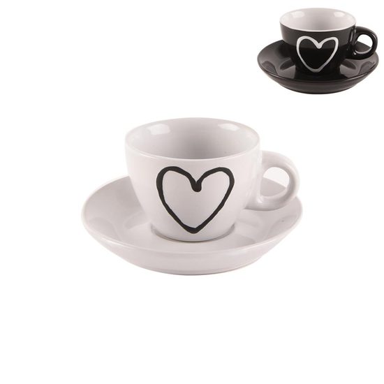 Hrnek ker.+podšálek 0,09 l HEART
