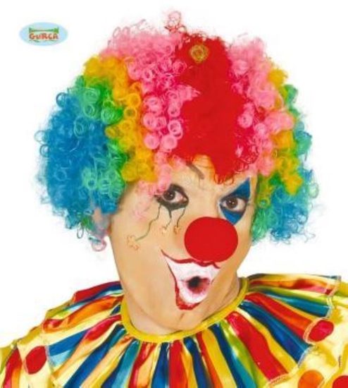 Kudrnatá barevná AFRO paruka - klaun