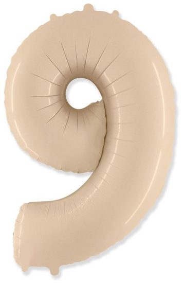 Balón foliový číslice KRÉMOVÁ - 102 cm - 9