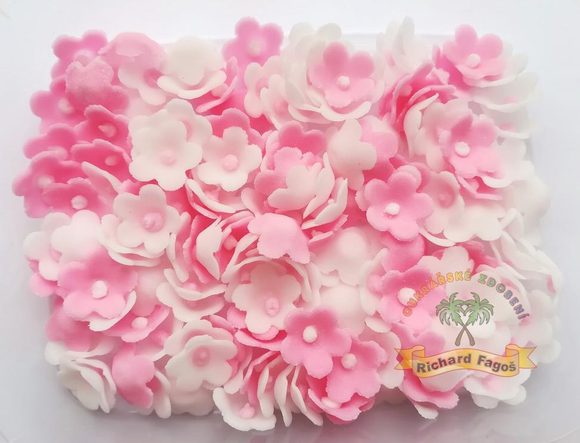 Modelované květinky růžové 20g