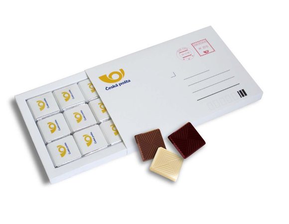 Reklamní čokoládové psaní 30x5g (15x5g) s vaším motivem/logem - od 100 ks