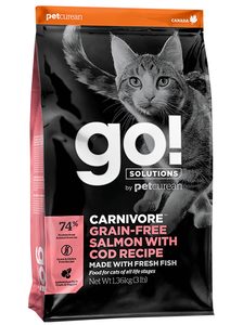 Petcurean GO! Solutions Carnivore Salmon&Cod pro kočky 1,36 kg