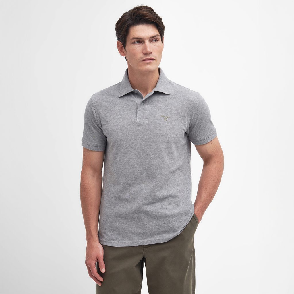 Sports Polo LS-Grey Marl main image 1