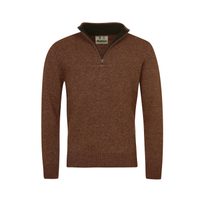 Barbour Nelson Essential Half Zip Sweatshirt — Dark Sand
