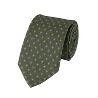 Charles Tyrwhitt Silk Linen Geo Print Tie — Moss Green