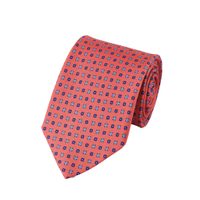 Charles Tyrwhitt Silk Geo Print Tie — Coral Pink