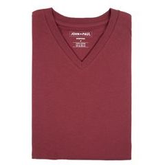 Poriadne tričko John & Paul - vínové (V-neck)