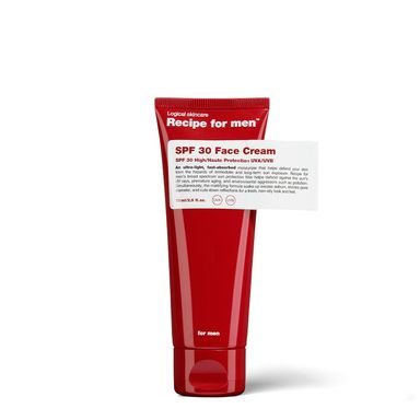 Hydratačný krém na tvár s ochranným faktorom SPF 30 Recipe For Men Facial Moisturizer (75 ml)