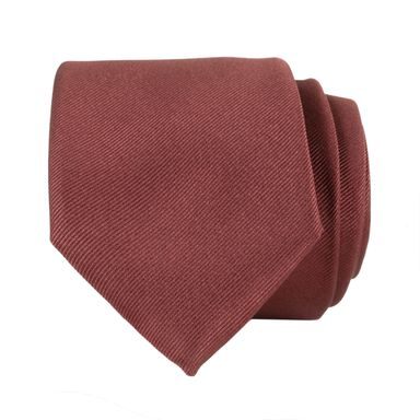 Tehlová hodvábna kravata s jemným vzorom