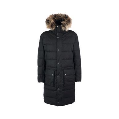 Barbour International Dowanside Wax Parka Jacket — Classic Black