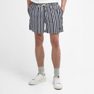 Barbour Decklam Striped Swim Shorts — Classic Navy