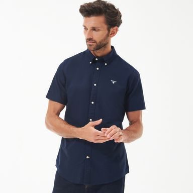 Barbour Oxford Short Sleeve Tailored Shirt — Classic Navy