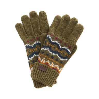 Barbour Case Fairisle Gloves — Olive