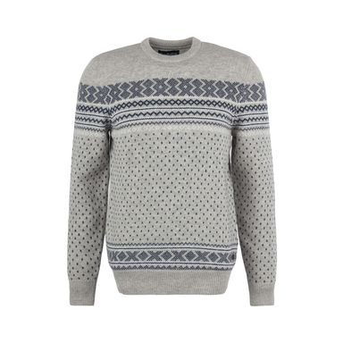 Barbour Essential Fairisle Sweatshirt — Light Grey