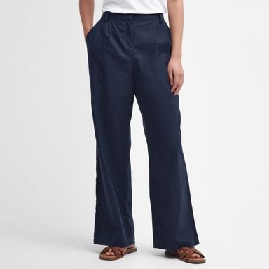 Barbour Somerland Wide-Leg Trousers — Classic Navy