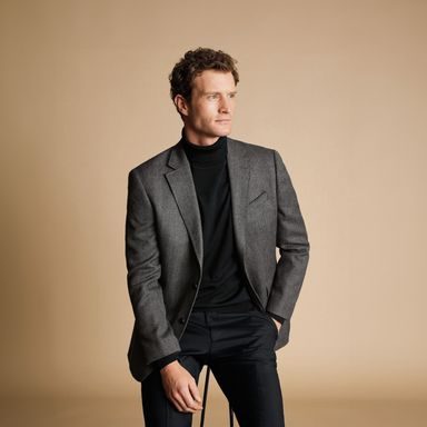 Charles Tyrwhitt Herringbone Wool Texture Jacket