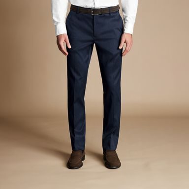 Charles Tyrwhitt Smart Stretch Texture Pants — Denim Blue