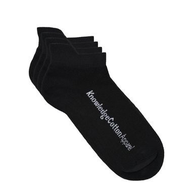 Neviditeľné ponožky Knowledge Cotton Apparel Willow - Black Jet (2 ks)
