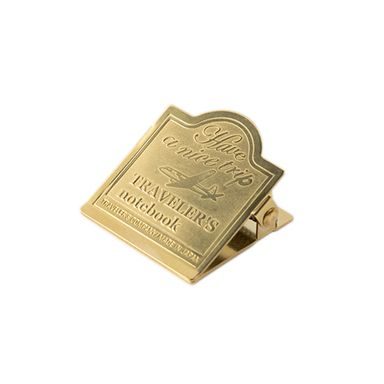 Mosadzná obkreslovacia šablona a záložka s písmenami TRAVELER'S COMPANY BRASS PRODUCTS