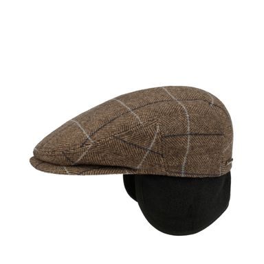 Stetson Herringbone Kent Wool Cap — Brown