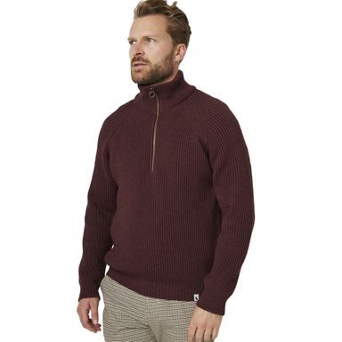 Peregrine Ford Zip Neck Jumper — Shiraz