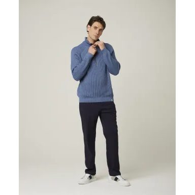 Barbour Loyton Merino Half Zip — Denim Blue