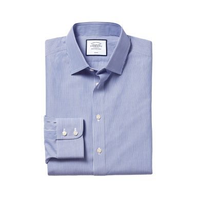 Barbour Striped Oxtown Tailored Shirt — Sky Blue