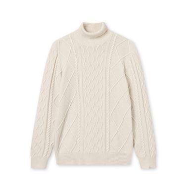 forét Marsh Cable Turtleneck — Cloud