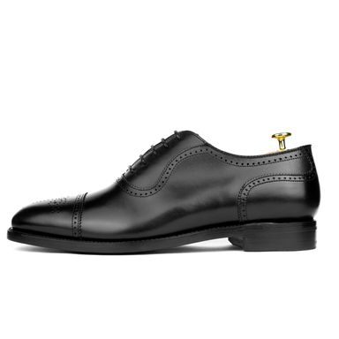 Charles Tyrwhitt Leather Oxford Brogue Shoes — Black