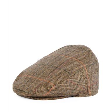 Barbour Wilkin Flat Cap — Olive/Orange/Red