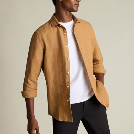 Charles Tyrwhitt Pure Linen Shirt — Gold