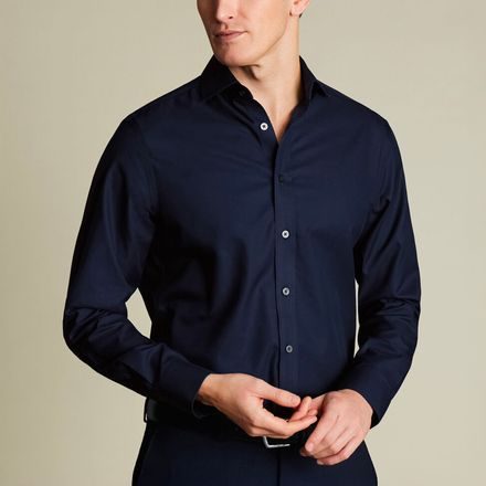 Charles Tyrwhitt Non-Iron Twill Shirt — Navy