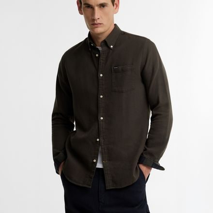 Barbour Buckley Tailored Herringbone Shirt — Sage