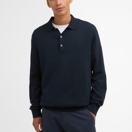Barbour Pima Cotton Knitted Polo Shirt — Navy