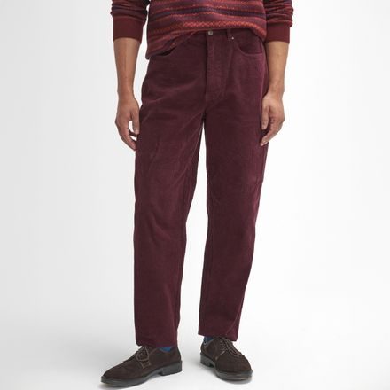 Barbour Stretch Cord Regular Trousers — Dark Merlot