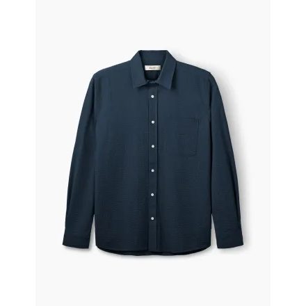 forét Maple Seersucker Shirt — Navy