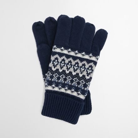 Barbour Marlow Fair Isle Gloves — Navy