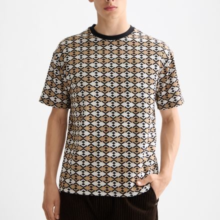 Scotch & Soda Jacket — T-Shirt Diamond Micro Eggnog Aop