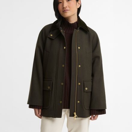 Barbour Women's Bedale Wool Coat — Olive