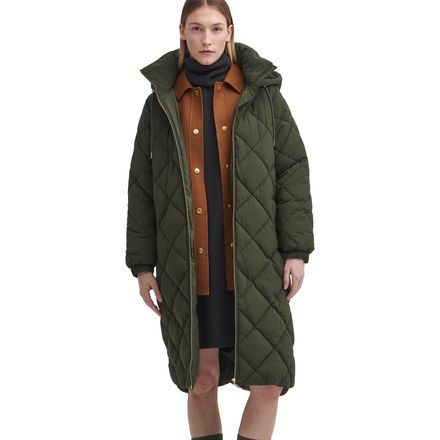 Barbour Kirkton Longline Puffer Jacket — Olive