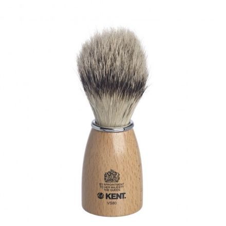 Kent VS80 — Small Wooden Badger Effect Bristle Shaving Brush