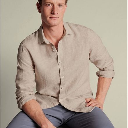 Charles Tyrwhitt Pure Linen Shirt — Oatmeal