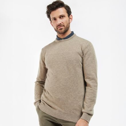 Barbour Essential Lambswool Crew Neck Sweatshirt — Fossil