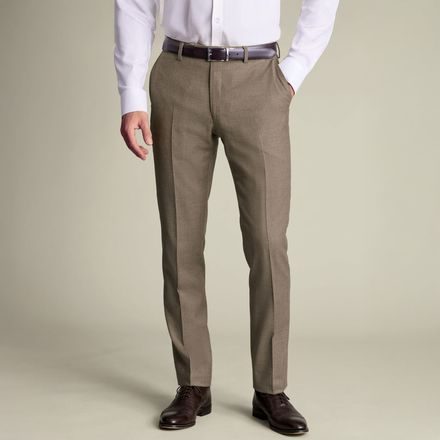 Charles Tyrwhitt Italian Flannel Suit Trousers — Taupe