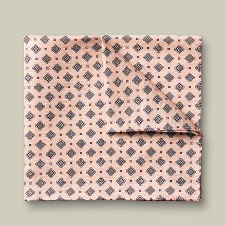 Charles Tyrwhitt Linen/Silk Geo Print Pocket Square — Pink
